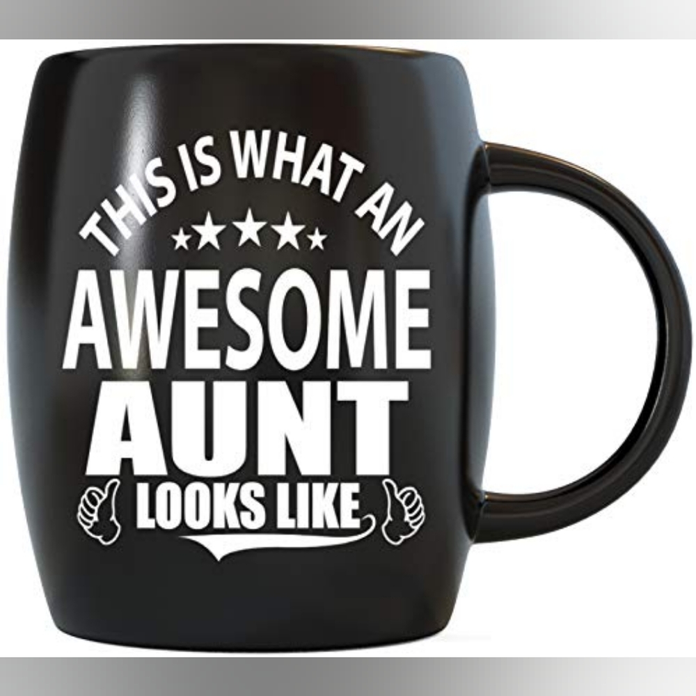 "This is What an Awesome Aunt Looks Like" Black Ceramic Coffee Mug Gift